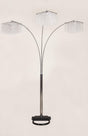 Silver Black Contemporary Modern Floor Lamp with four adjustable arms and white shades