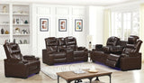 Woodland Brown 3-Piece power reclining sofa set front view