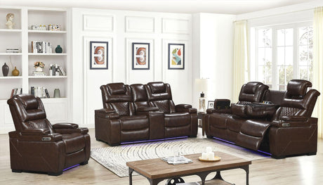 Woodland Brown 3-Piece power reclining sofa set front view