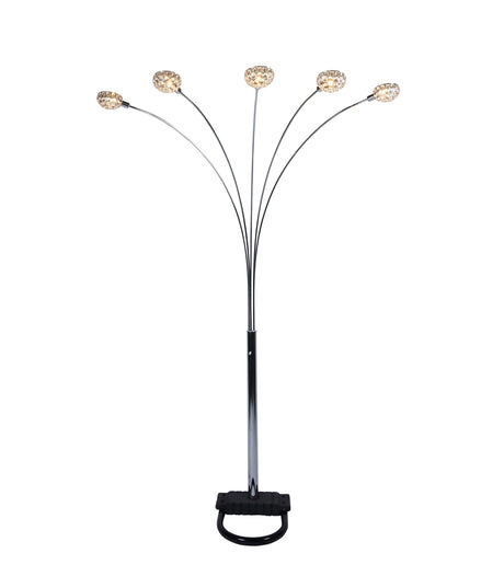 Ashley Champagne Black and Silver Marble Arc Floor Lamp with adjustable arm
