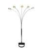 Ashley Champagne Black and Silver Marble Arc Floor Lamp with adjustable arm