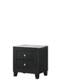 Cadence Night Stand Black, front view showing 2 drawers and tabletop