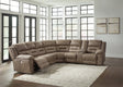 Ravenel Fossil Faux Leather 4-Piece Power Reclining Sectional sofa, front angle