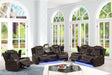Luz Brown 3-Piece Reclining Set front view
