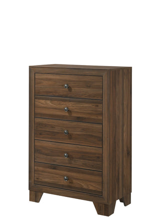 Millie Chest Brown Cherry with 5 Drawers, front view