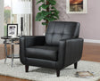 Aaron Black Padded Accent Chair front view