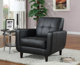 Aaron Black Padded Accent Chair front view