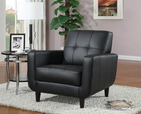 Aaron Black Padded Accent Chair front view