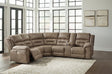 Ravenel Fossil Faux Leather 3-Piece Power Reclining Sectional sofa front view