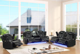 Luz Black 3-Piece Reclining Set front view
