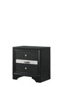 Regata Night Stand Black/Silver front view with two drawers