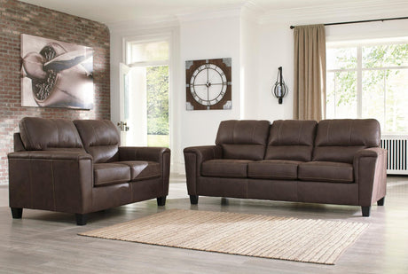 Ashley 940-03 chestnut sofa and loveseat set front view