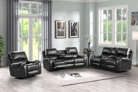 Front view of Titan Black Oversized 3-Piece Reclining Set