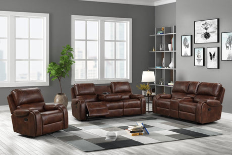 Titan Rust Oversized 3-Piece Reclining Set front angle