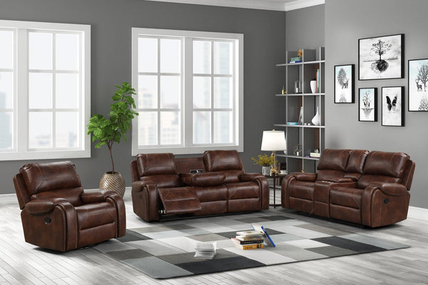 Titan Rust Oversized 3-Piece Reclining Set front angle