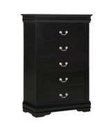 Louis Philip Black 5-Drawer Chest front angle