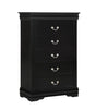 Louis Philip Black 5-Drawer Chest front angle