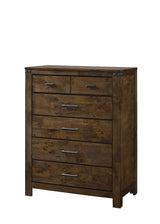 Curtis Chest Brown six drawer front view
