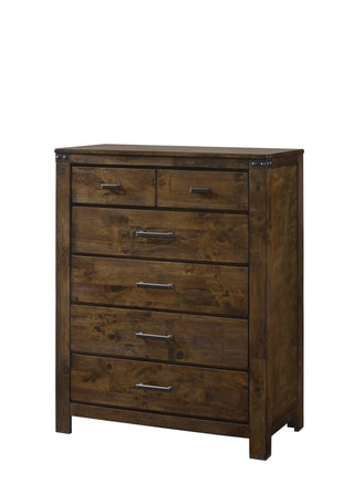 Curtis Chest Brown six drawer front view