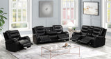 Ashley2001 oversized black leather gel sofa with drop-down table and cupholders