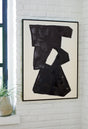 Garviery Wall Art black and cream abstract canvas front view