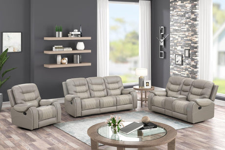 Ashley1004 oversized 3-piece leather gel reclining set sofa with drop-down table and cupholders