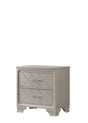 Jaylen night stand cream wood with metal featuring 2 drawers from front angle