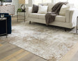 Grifflain abstract tan brown gray 8x10 rug top view