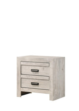 Valor night stand cream rustic modern wood front view