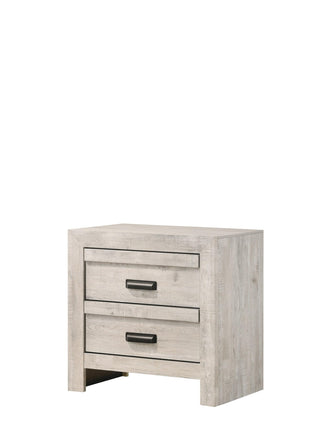 Valor night stand cream rustic modern wood front view