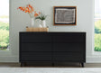 Danziar matte black dresser angled closed drawers