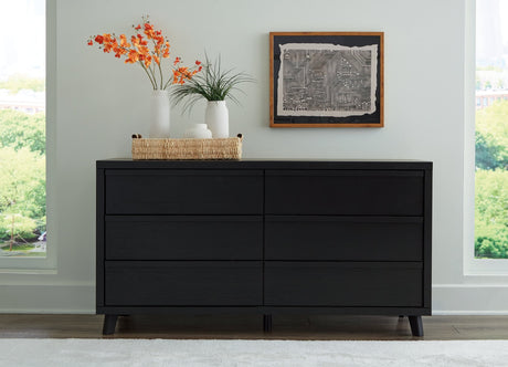 Danziar matte black dresser angled closed drawers