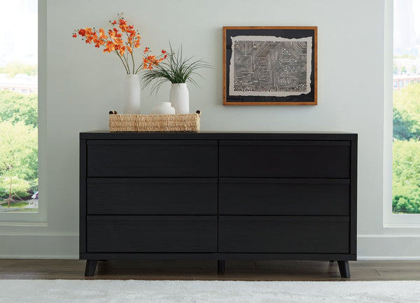 Danziar matte black dresser angled closed drawers