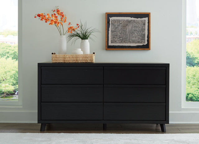 Danziar matte black dresser angled closed drawers