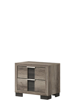 Rangley Night Stand front view showing 6 drawers in black and gray finish