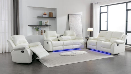Daytona White 3-Piece Set angled front view