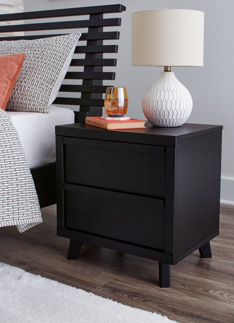 Danziar Nightstand matte black finish front angle