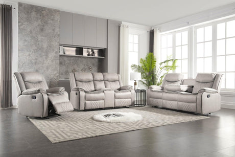 Weston Stone 3-piece reclining living room set front view