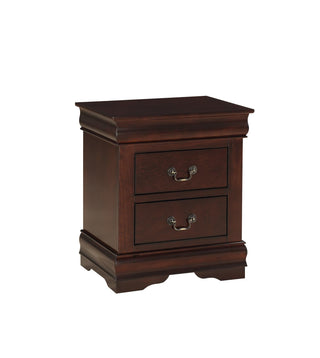 Louis Philip Cherry Night Stand front view showing two drawers