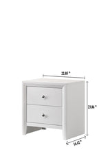 Evan Night Stand white modern wood with 2 drawers front view