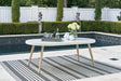 Seton Creek White Outdoor Dining Table front view