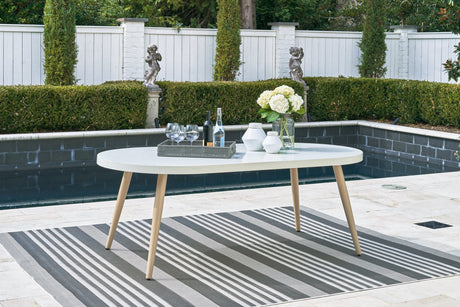 Seton Creek White Outdoor Dining Table front view