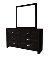 Jaylen Black Modern Dresser front view with 6 drawers