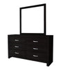 Jaylen Black Modern Dresser front view with 6 drawers