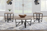 Deanlee Occasional Table Set front angle showing cocktail and end tables