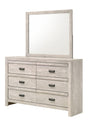 Valor White Transitional Dresser front view showing six spacious drawers