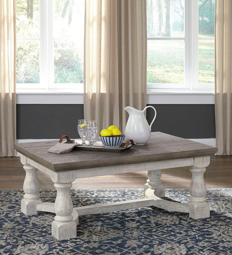 Havalance cocktail table T814-1 model front view showing gray and white colors