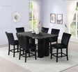 Main view of Onyx Faux Marble Counter Height Dining Table with 6 Velvet Chairs