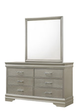 Amalia Silver Dresser front view showing 6 drawers