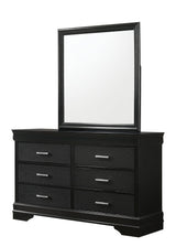 Amalia Black 6-Drawer Dresser front view